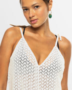 Womens Ocean Riders Crochet Strappy Cover Up Romper