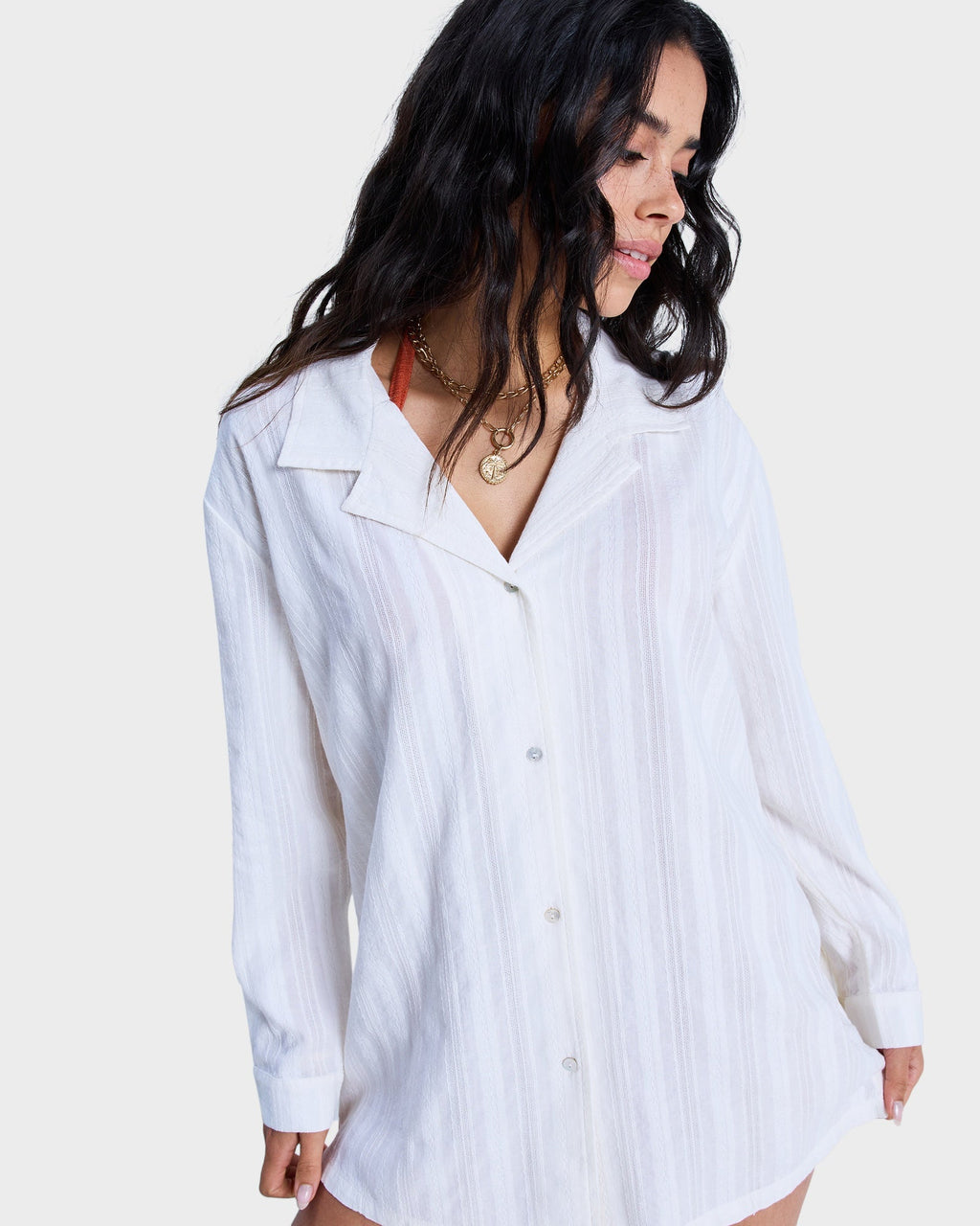 Womens Sunset Back Cover Up Shirt