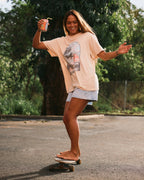 Womens Sunnyoversize Stone Wash T-Shirt