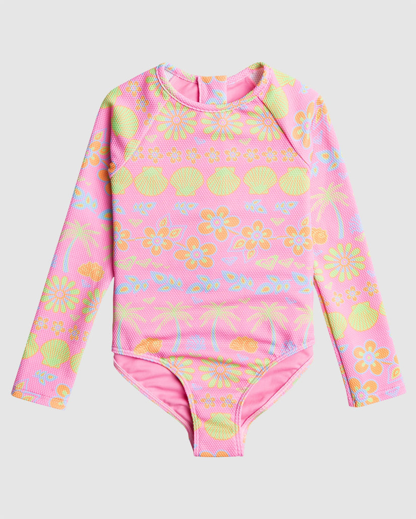 Girls Beach Day Together Ls Onesie Rashguard
