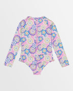 Girls 2-7 Flower Party Long Sleeve Rash Vest