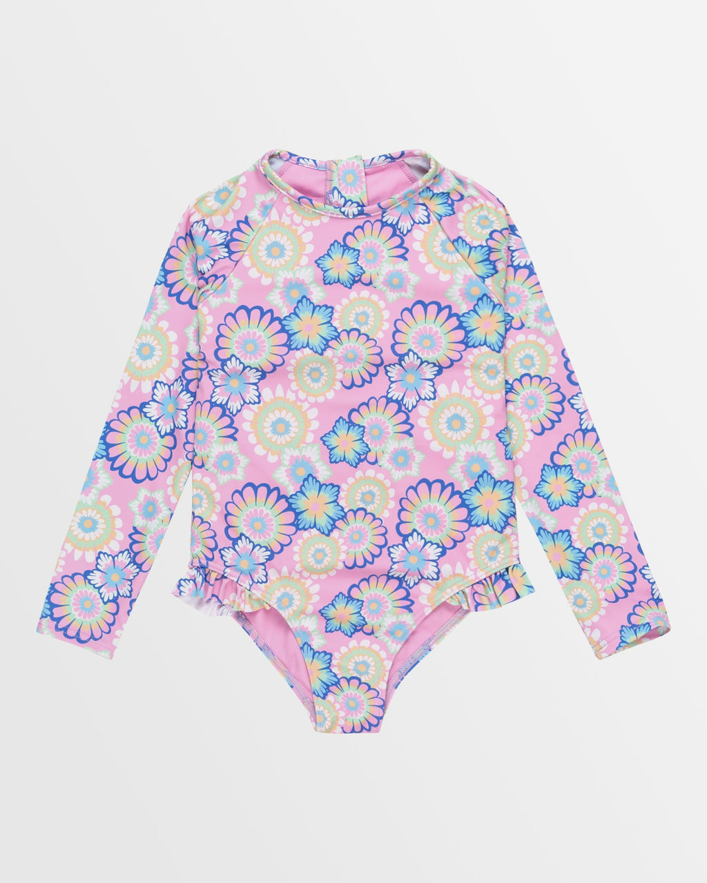 Girls 2-7 Flower Party Long Sleeve Rash Vest