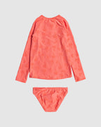 Girls 2-7 Palm Tree Lycra Set Long Sleeve Rash Vest