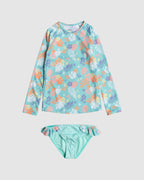 Girls 2-7 Beach Bay Lycra Set Long Sleeve Rash Vest