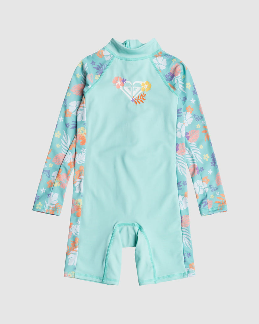 Girls 2-7 Beach Bay Springsuit Long Sleeve Rash Vest Onesie