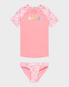Girls 8-16 Roxy Dot Short Sleeve Lycra Rash Vest