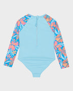 Girls 2-7 Hibiscus Hugs Long Sleeve Onesie Rash Vest