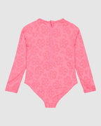 Girls 2-7 Flip Flower Long Sleeve Rash Vest