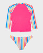 Girls 2-7 Holy Stripe Long Sleeve Rash Vest