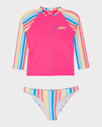 Girls 2-7 Holy Stripe Long Sleeve Rash Vest