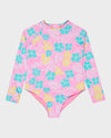 Girls 2-7 Tropical Square One Piece Rash Vest