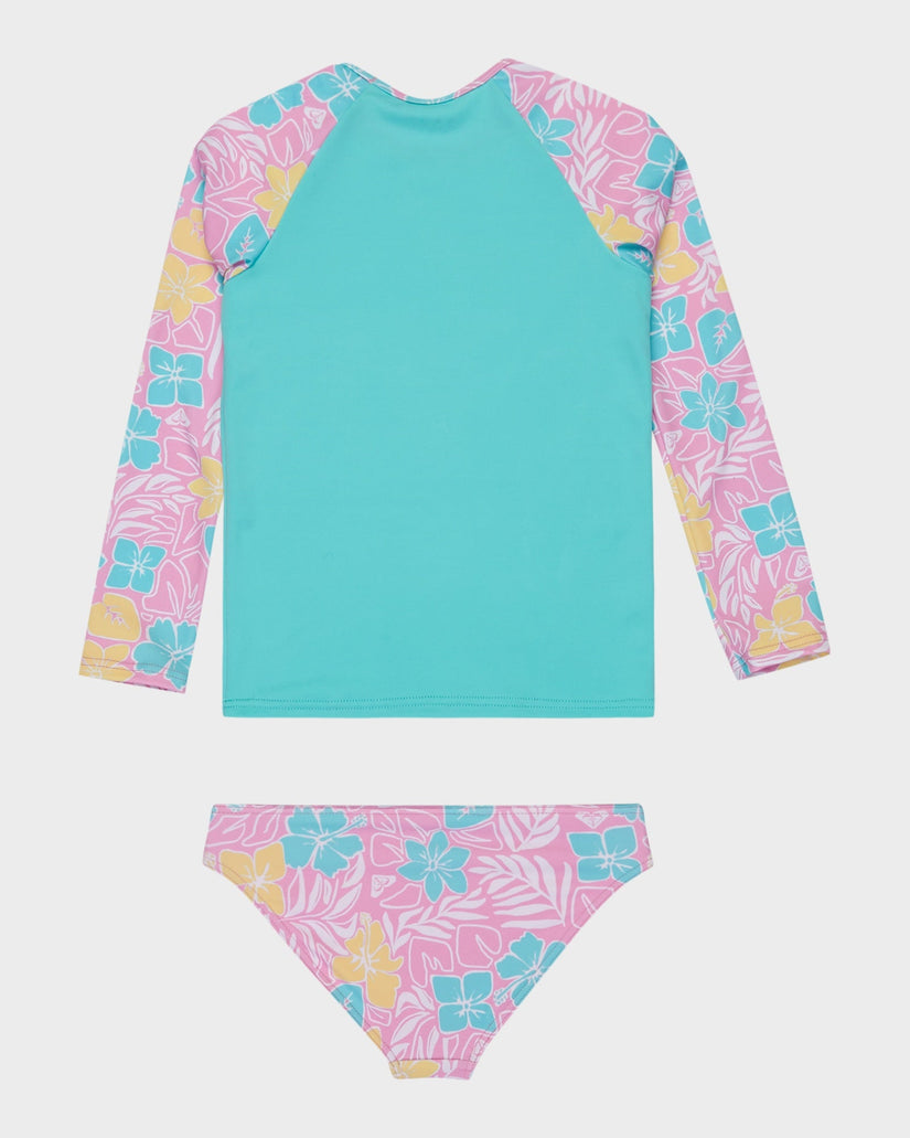 Girls 2-7 Tropical Square Lycra One Piece Rash Vest