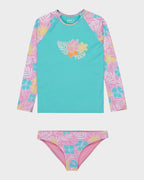 Girls 2-7 Tropical Square Lycra One Piece Rash Vest