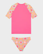 Girls 2-7 Check TW Lycra Set Rash Vest