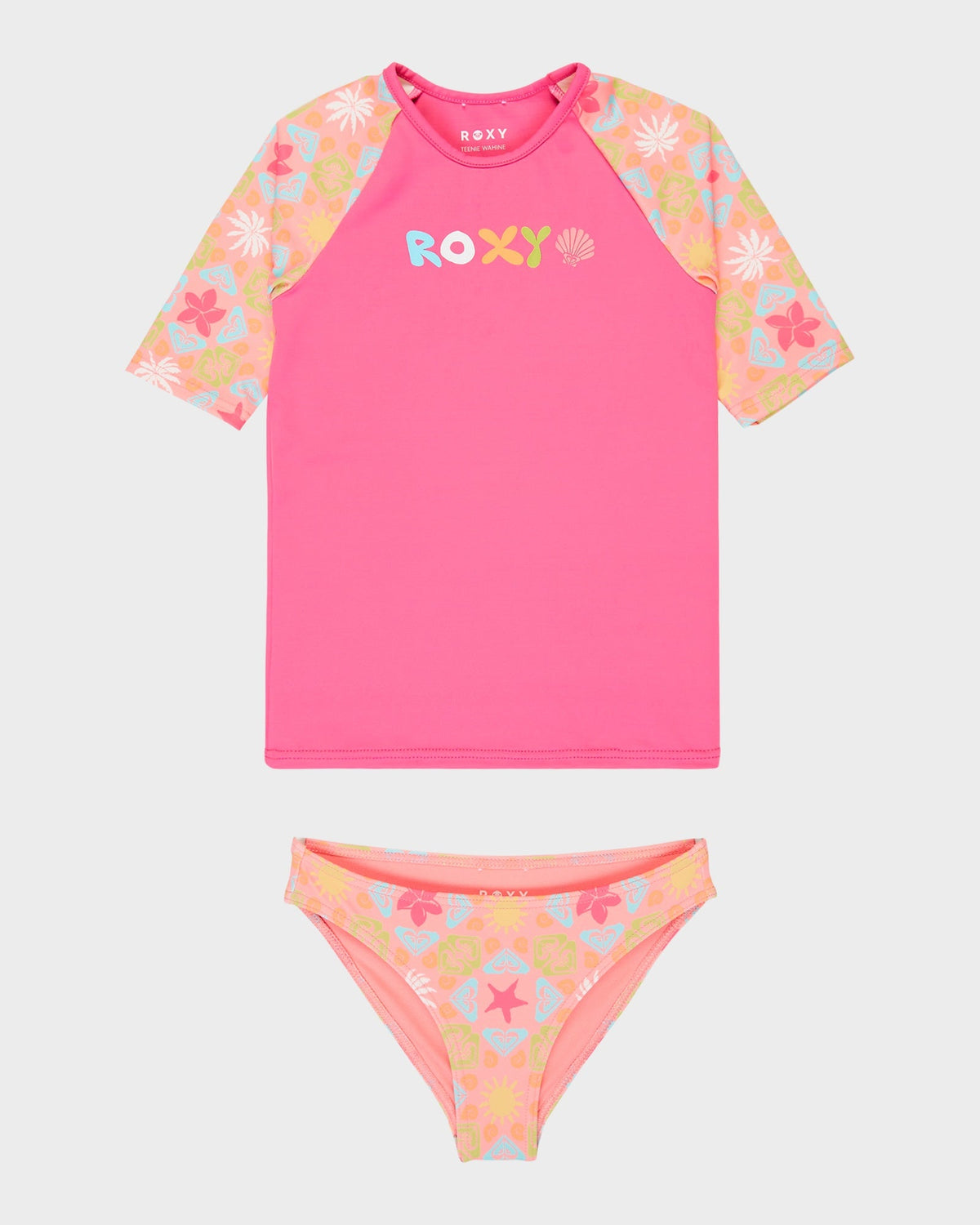 Girls 2-7 Check TW Lycra Set Rash Vest