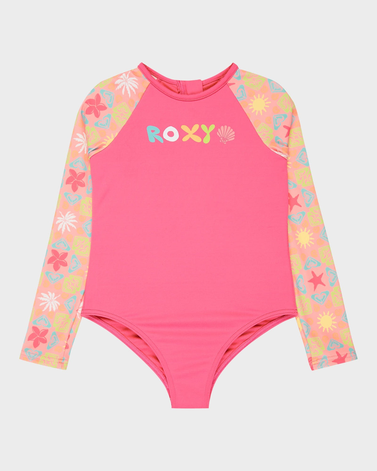 Girls 2-7 Check Long Sleeve One Piece Rash Vest