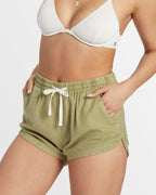 Womens Road Trippin Elastic Waist Shorts