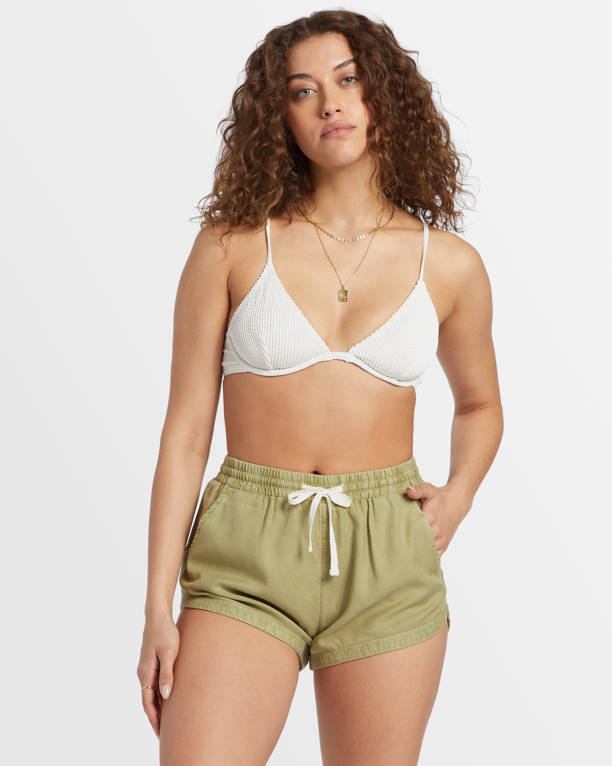 Womens Road Trippin Elastic Waist Shorts