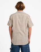 Mens Arvostripe Woven Short Sleeve Shirt