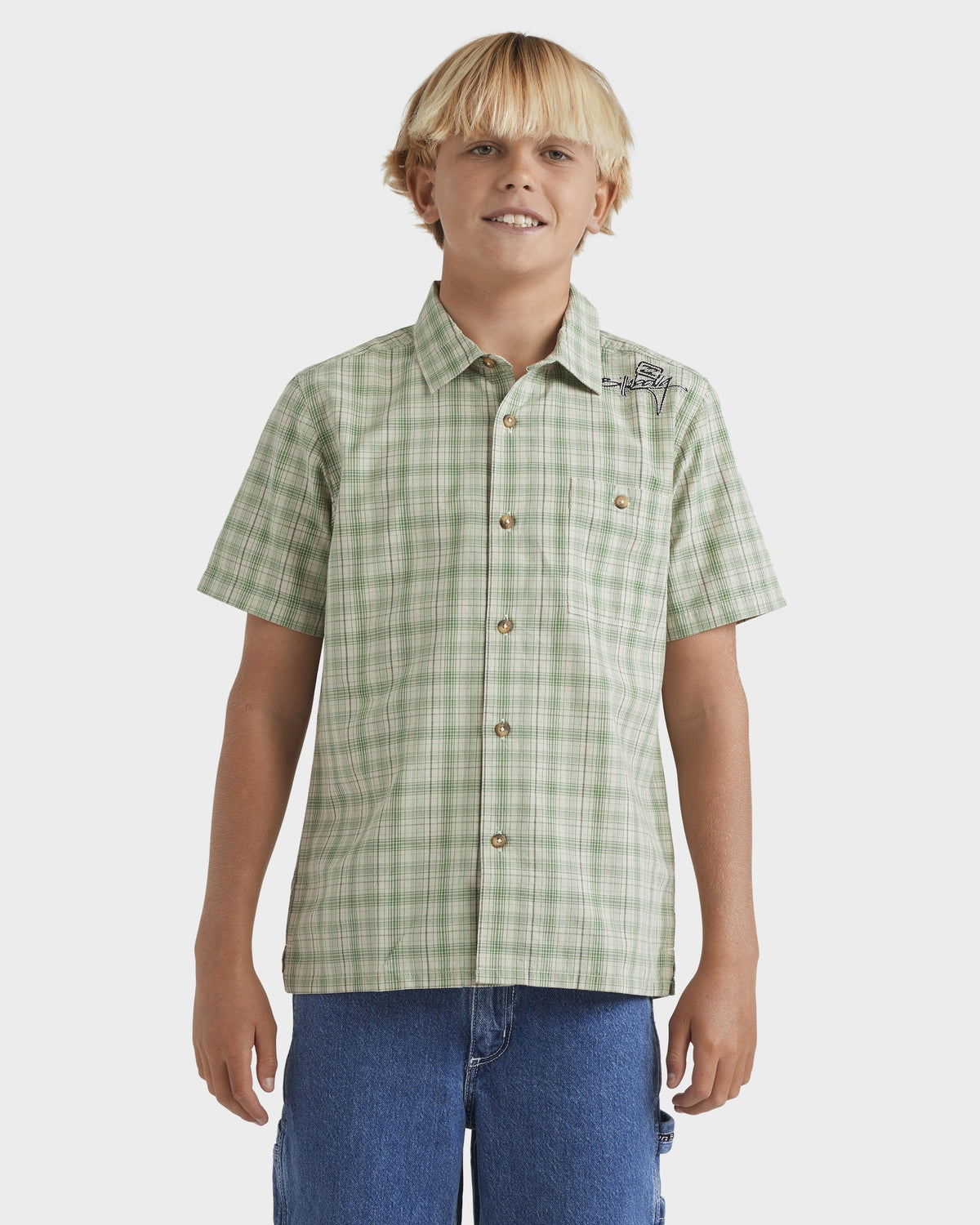 Boys 8-16 Mogul Checkerd Short Sleeve Shirt