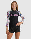 Girls 6-14 Peaceful Palms Long Sleeve Rash Vest