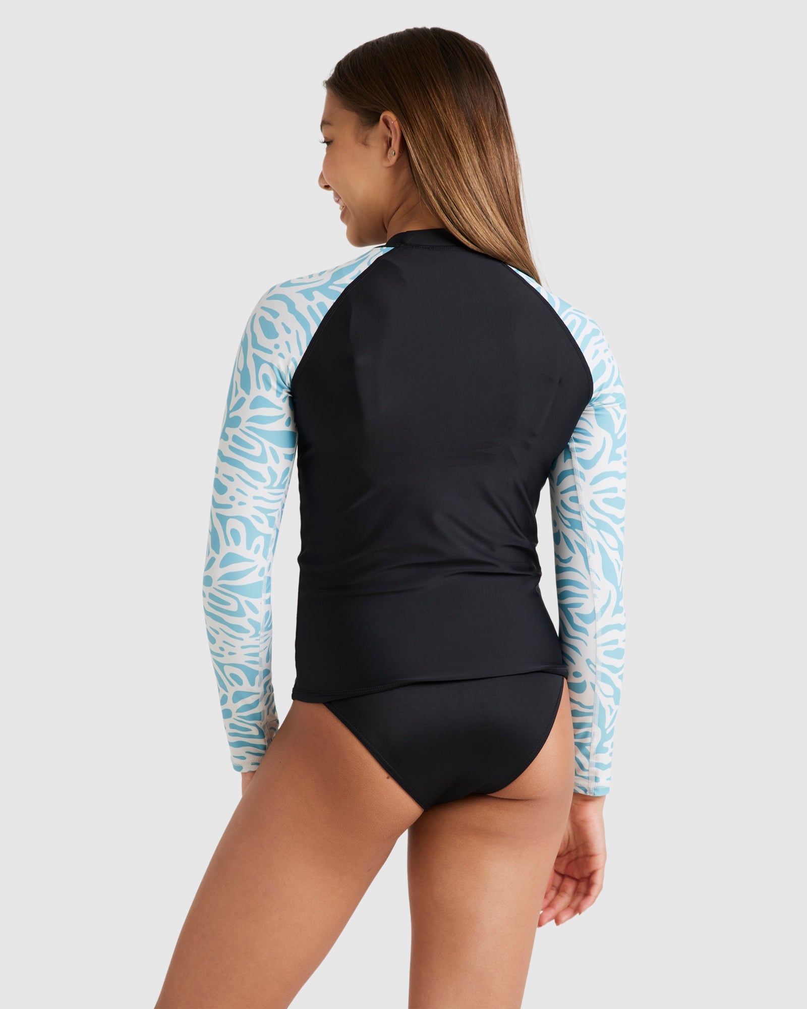Girls 6-14 Mellow Waves Long Sleeve Rash Vest