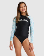 Girls 6-14 Mellow Waves Long Sleeve Rash Vest