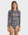 Girls 8-14 Lost On You Long Sleeve Bodysuit Rash Vest