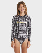 Girls 8-14 Lost On You Long Sleeve Bodysuit Rash Vest