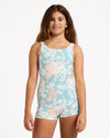 Girls 6-16 Hibiscus Haze Retro Rash Vest