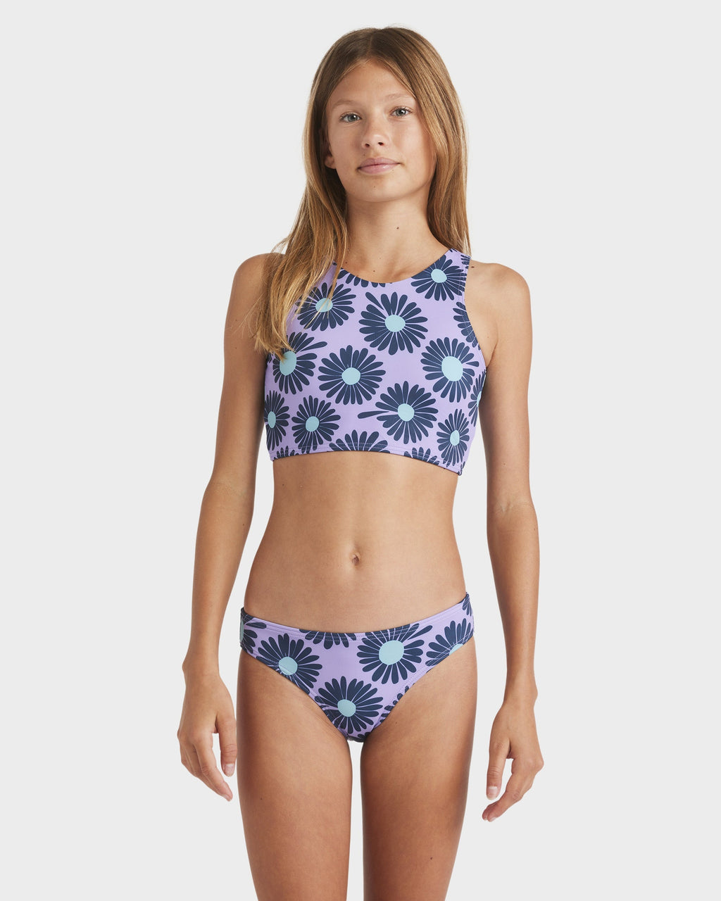 Girls 6-14 High Neck Two Piece