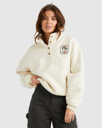 Womens Palmy Button Down Pullover Sweatshirt