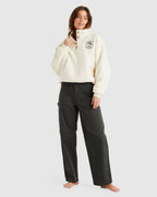 Womens Palmy Button Down Pullover Sweatshirt