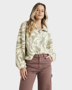 Womens Golden Groove Half Zip Fleece Jumper