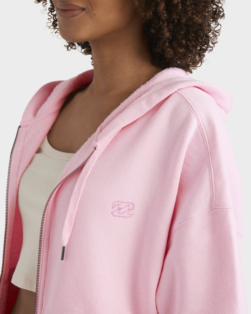 Womens Wave Essential Zip-Up Hoodie
