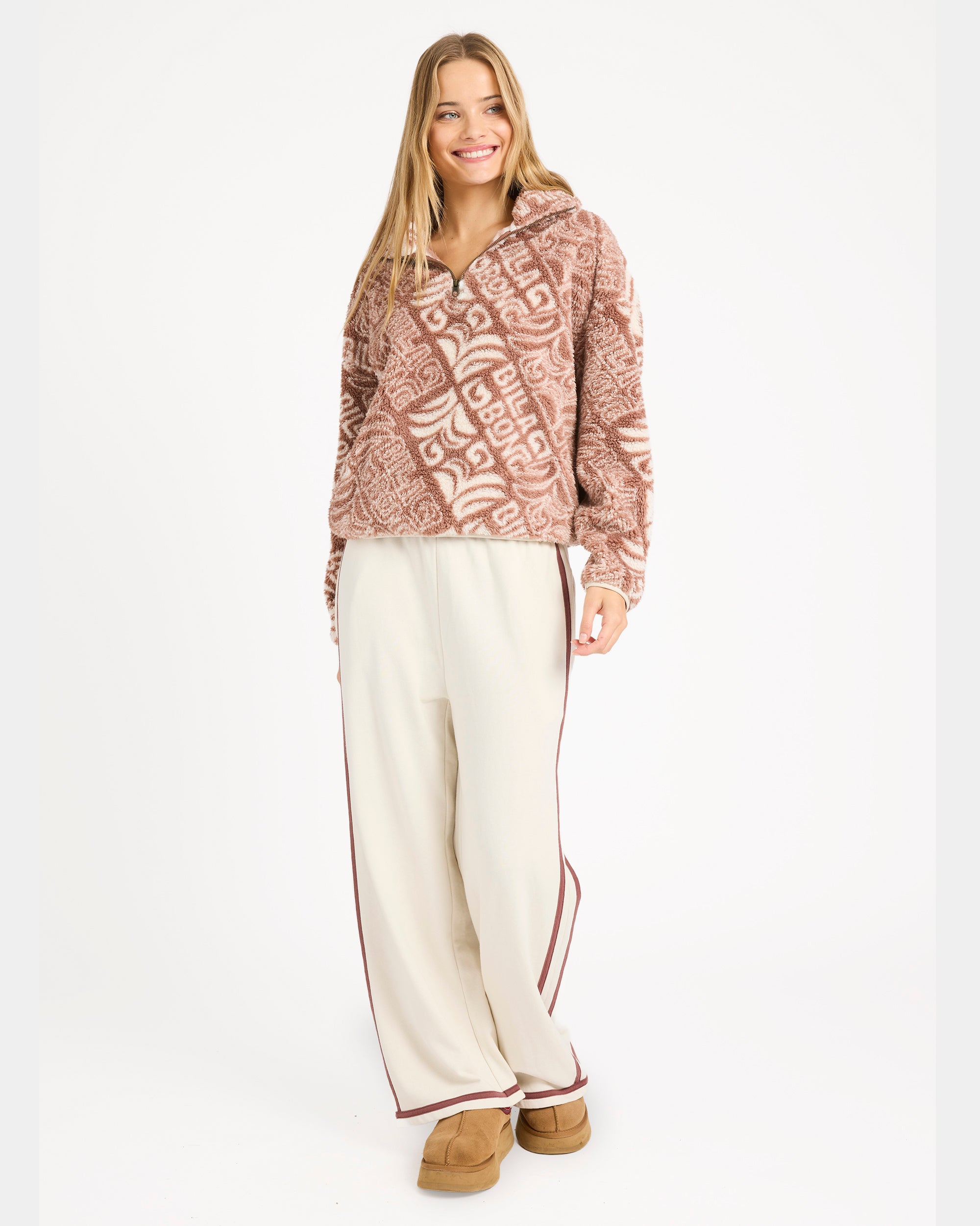 Womens Go For It Half Zip Fleece Jumper