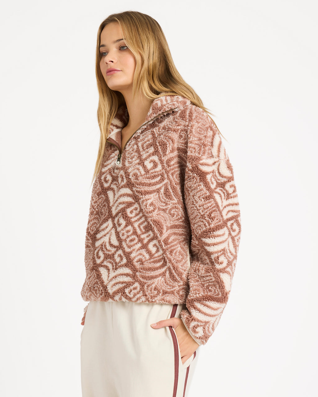 Womens Go For It Half Zip Fleece Jumper