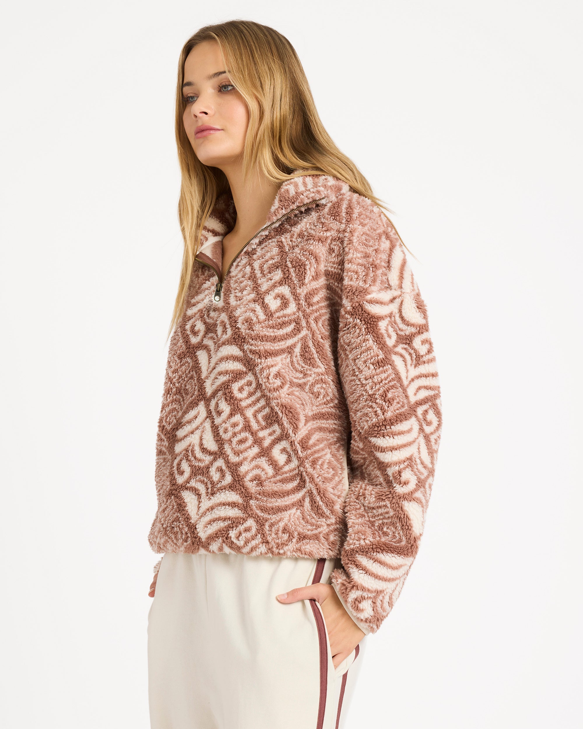 Womens Go For It Half Zip Fleece Jumper