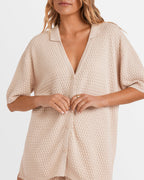 Womens Sun Bubble Knit Short Sleeve Shirt