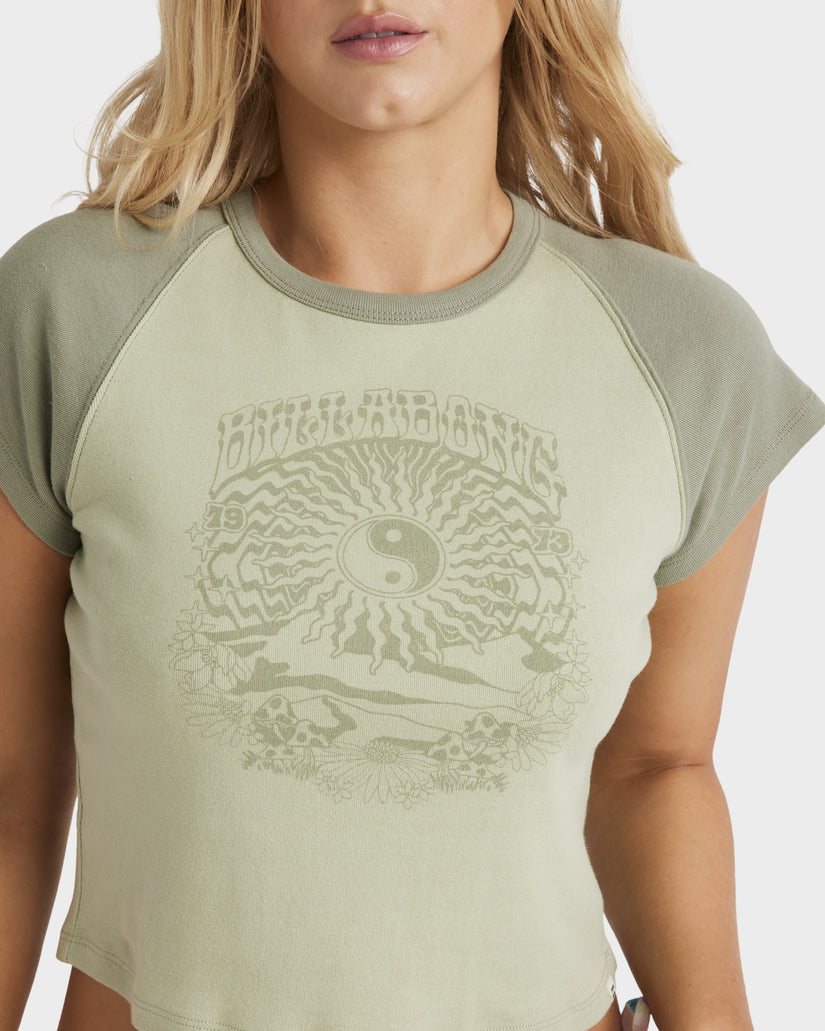Womens Two Tone Raglan Short Sleeve Shirt