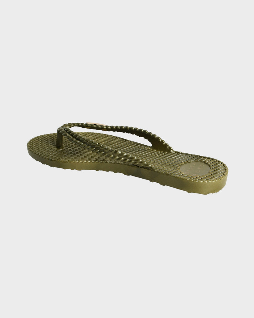 Womens Kick Back Metallic Thongs