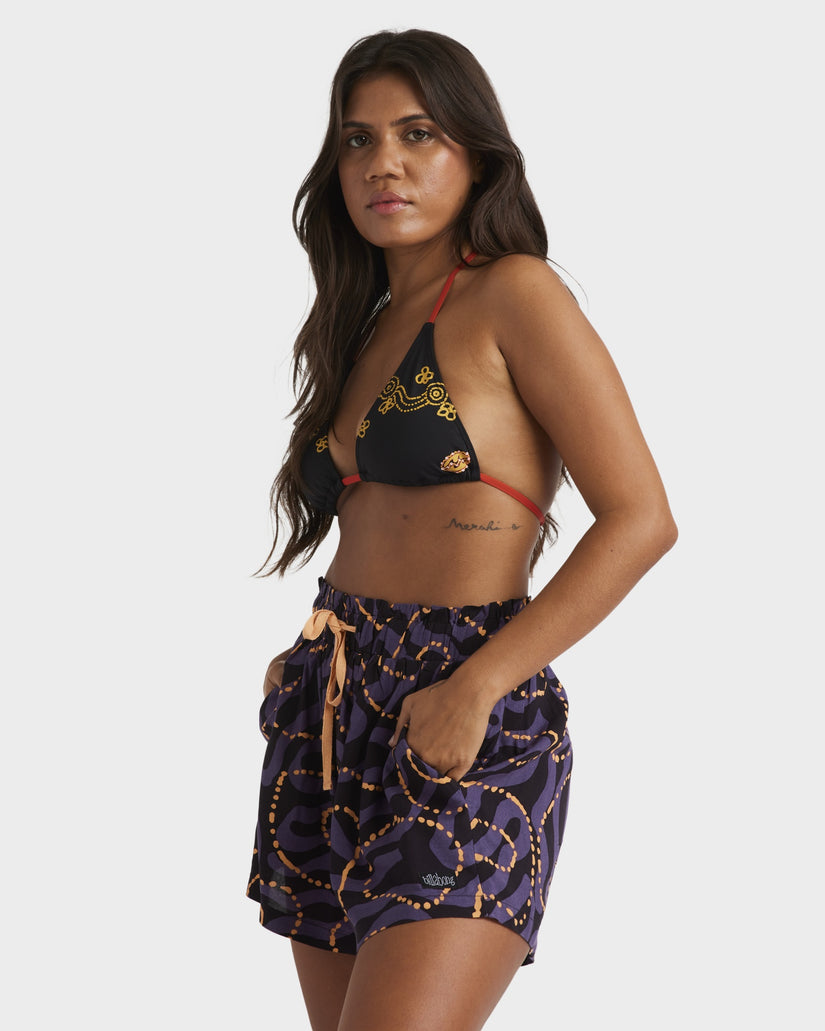 Womens Otis Mangrove Elastic Waist Shorts