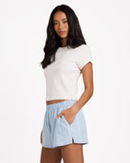 Womens Salt Air Stripe Elastic Waist Shorts