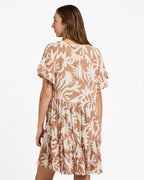 Womens Off Tropic Tier Mini Dress