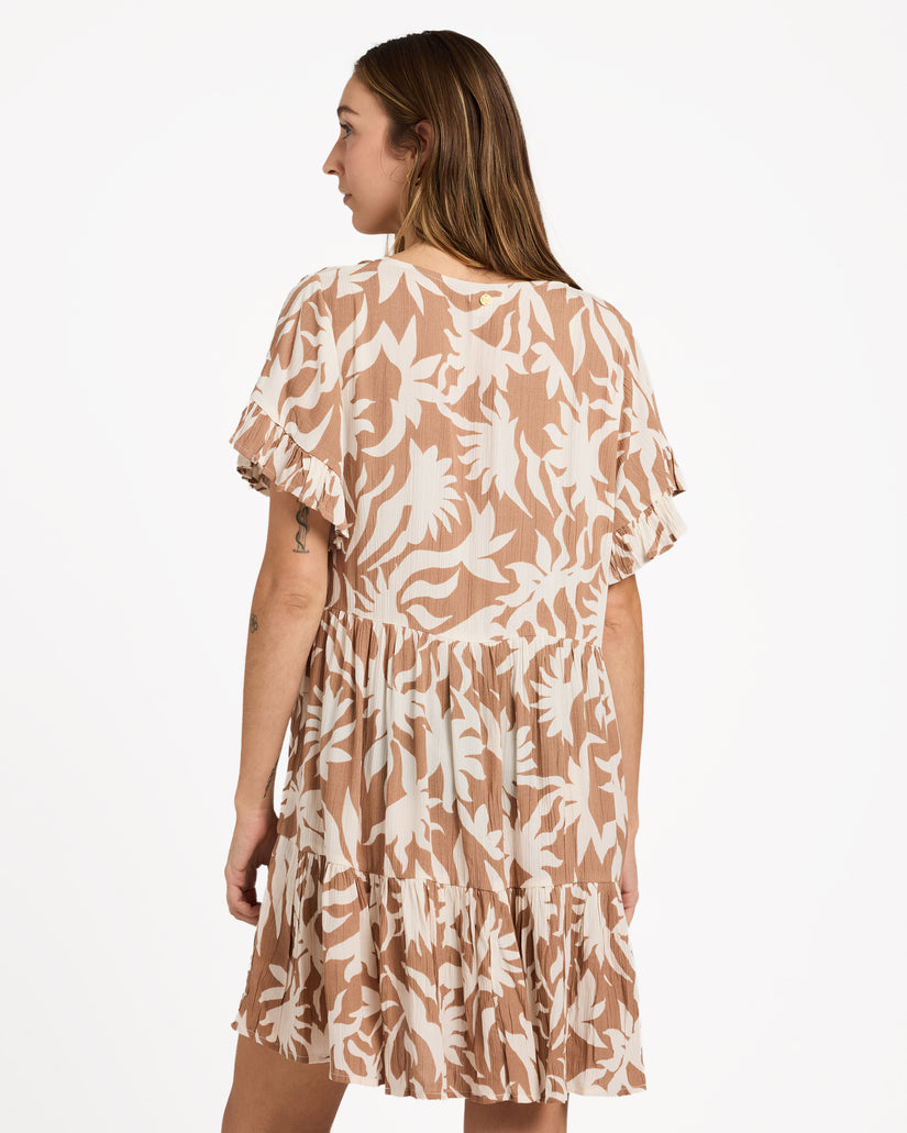 Womens Off Tropic Tier Mini Dress