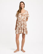 Womens Off Tropic Tier Mini Dress