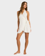 Womens Dune Halter Wrap Mini Dress