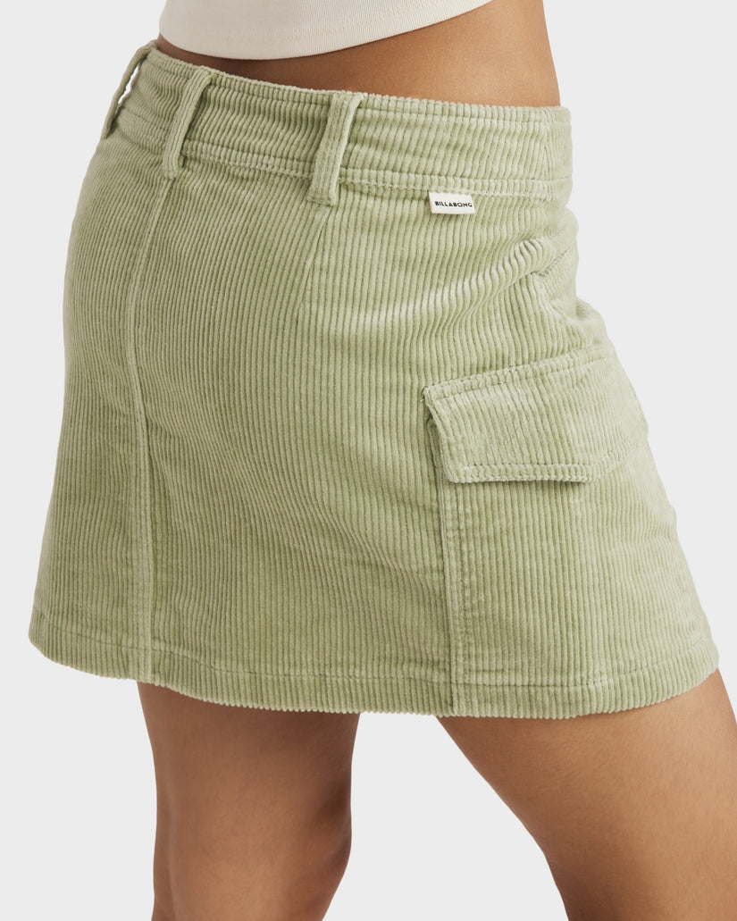 Womens Hilary Cargo Cord Mini Skirt