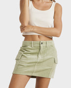 Womens Hilary Cargo Cord Mini Skirt