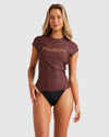 Womens Society Foil Short Sleeve Rash Vest